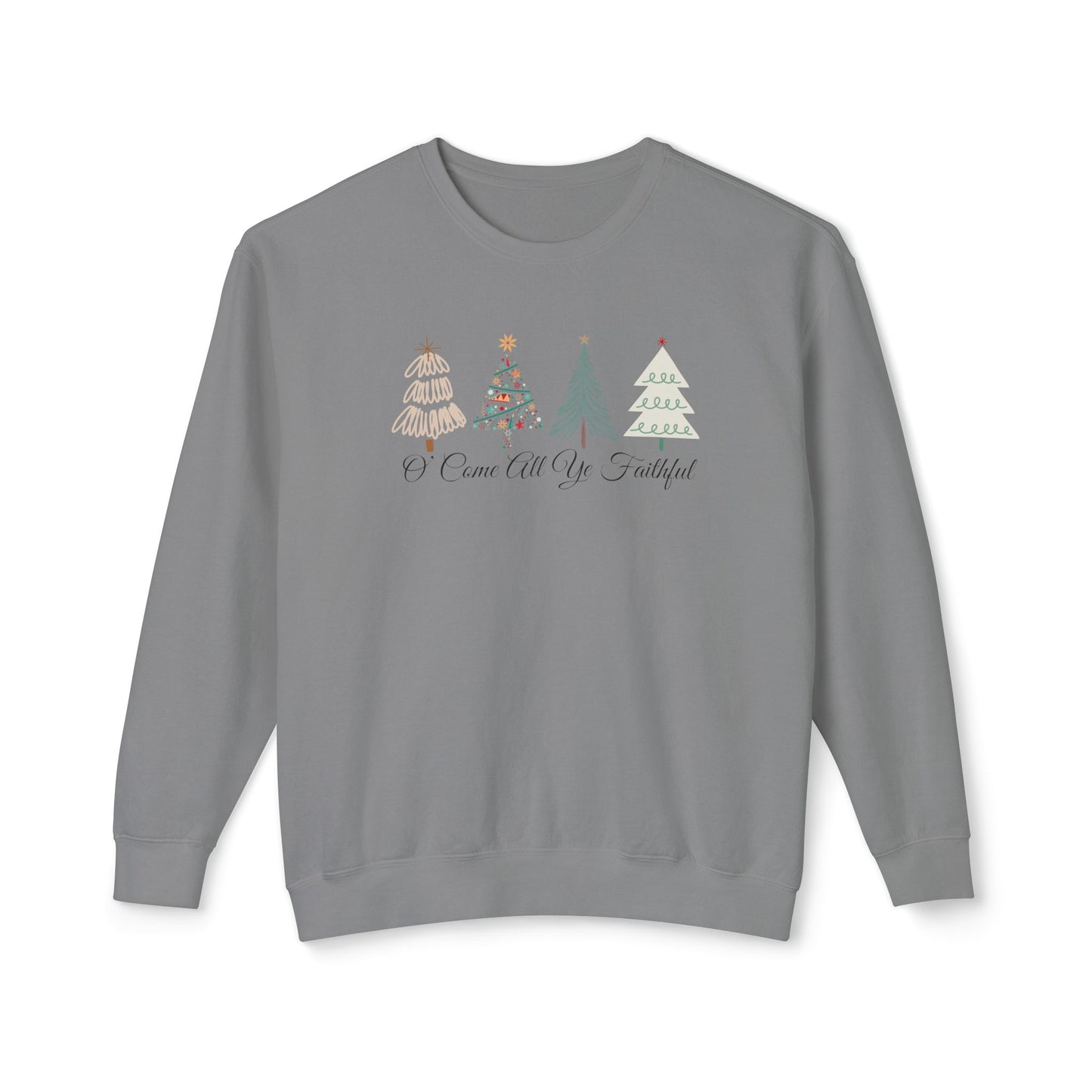 Christmas Unisex Lightweight Crewneck Sweatshirt - O' Come All Ye Faithful