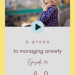 Photo of Robyn Graham, a white female with long blonde hair. The number 5 followed by the words steps to managing anxiety is below her photo.