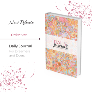 graphic of a new book release, Daily Journal: for Dreamers and Doers