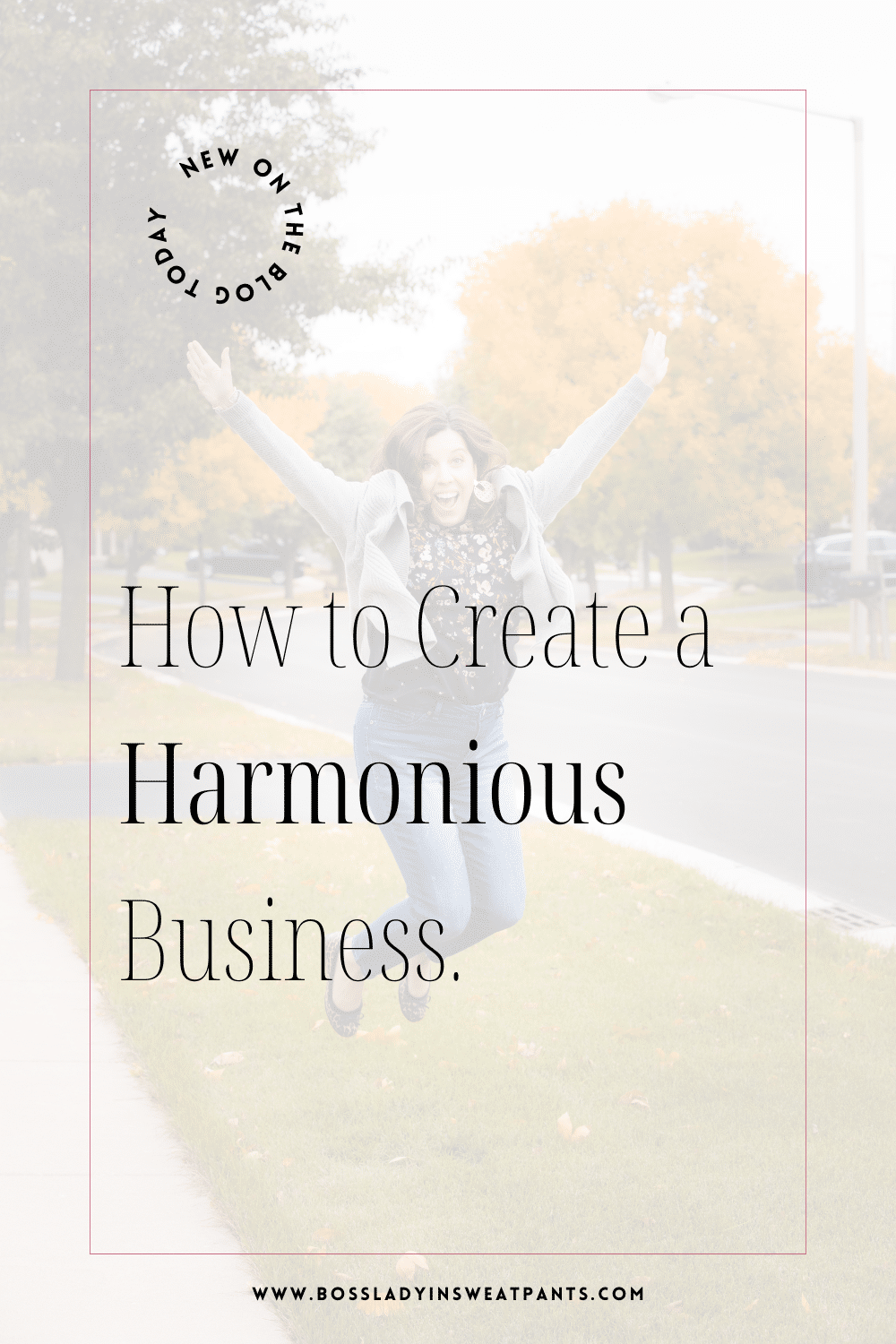 photo of Allison Scholes jumping up outside | how to create a harmonious business
