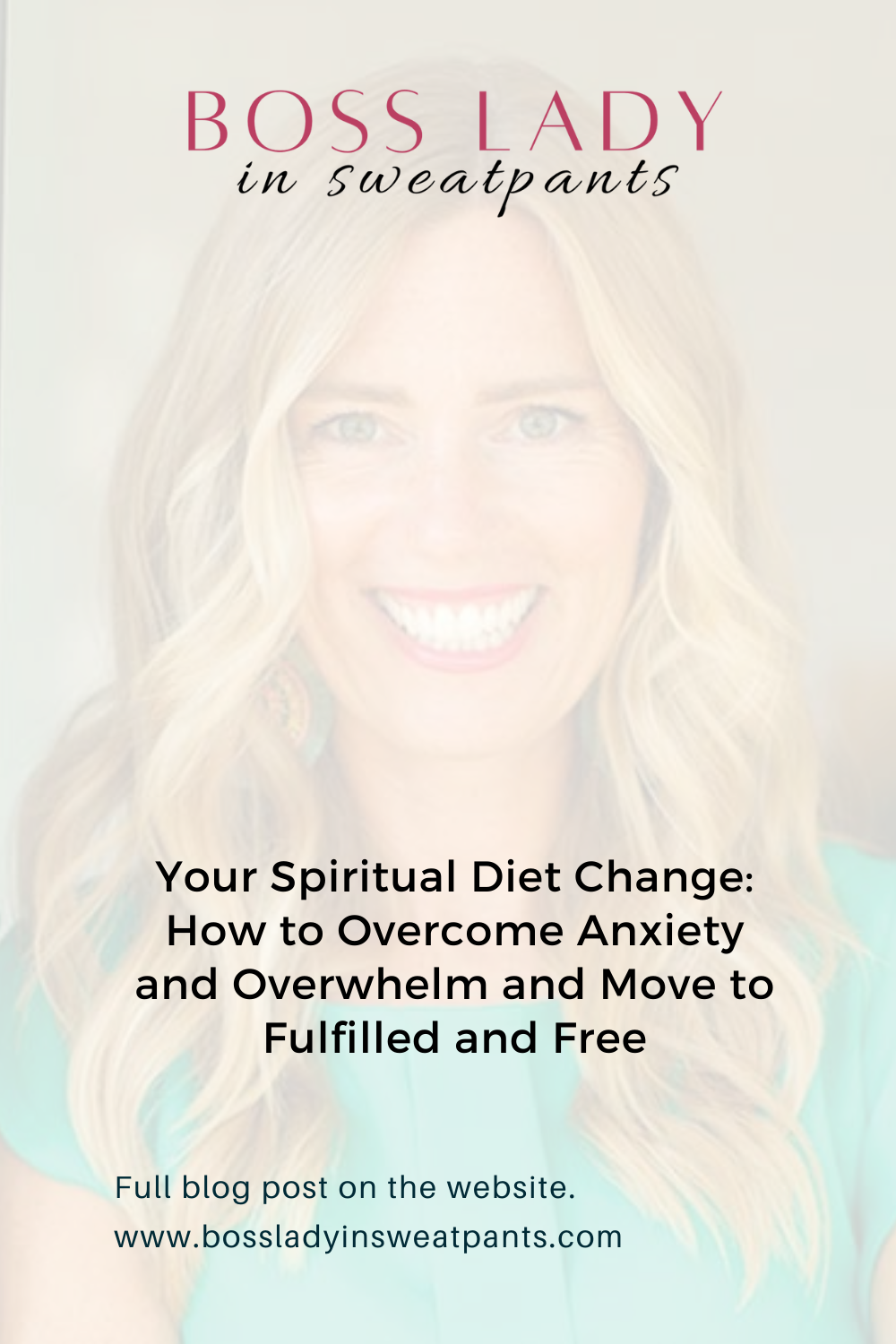 Faded photo of Amy Seiffert, author of Starved. Text reads: Your Spiritual Diet Change: How to overcome anxiety and overwhelm and move to fulfilled and free